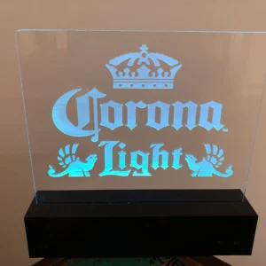 A light that is on in the shape of corona.