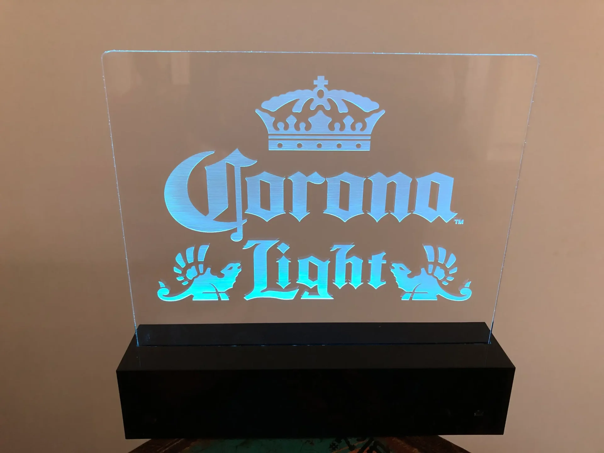 A light that is on in the shape of corona.