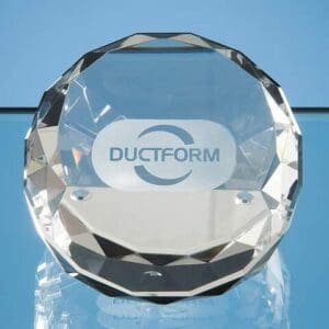 7.5cm Optical Crystal Sliced Wedge Paperweight Gift
